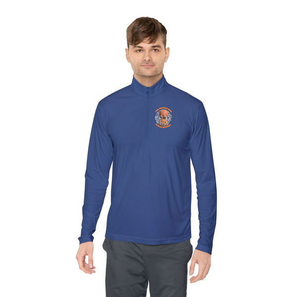 CAB Big Brains - Orange text - Unisex Quarter-Zip Pullover