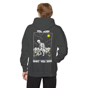 Sow Smiles - Skeleton Back - Unisex Garment-Dyed Hoodie