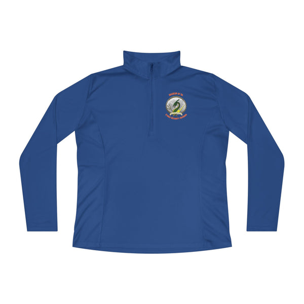CSD Dragon - Orange text - Ladies Quarter-Zip Pullover