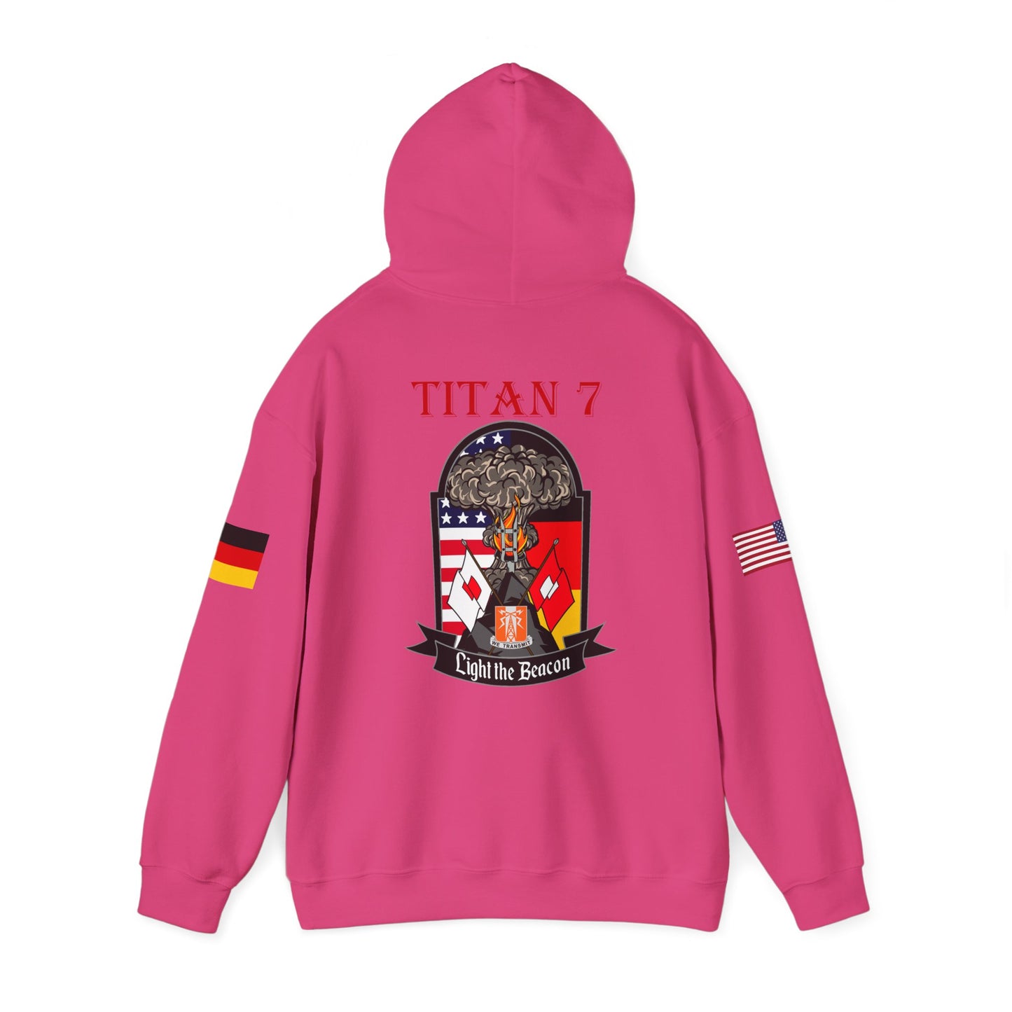 Titan 7 Call Sign -  USANEC-S - Flags on Sleeves - Unisex Heavy Blend™ Hooded Sweatshirt