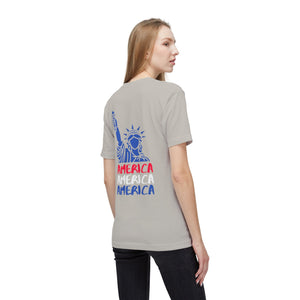 America x3 !  Unisex Midweight T-shirt, Made in USA