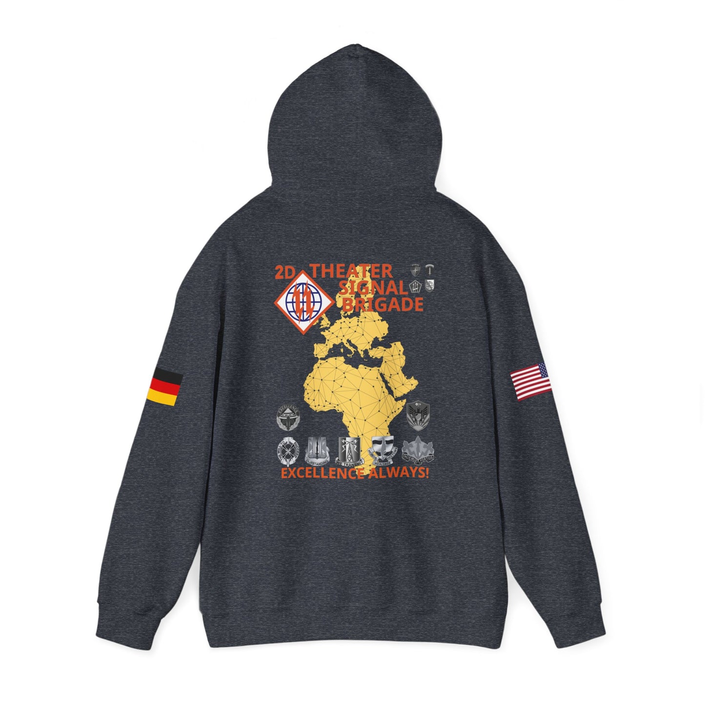 102D SSB - Flags on Sleeves - Unisex Heavy Blend™ Hooded Sweatshirt