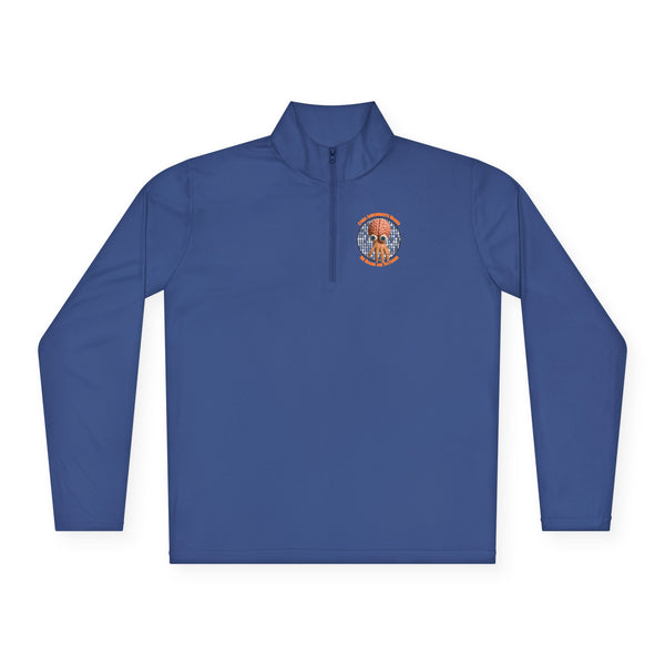CAB Big Brains - Orange text - Unisex Quarter-Zip Pullover