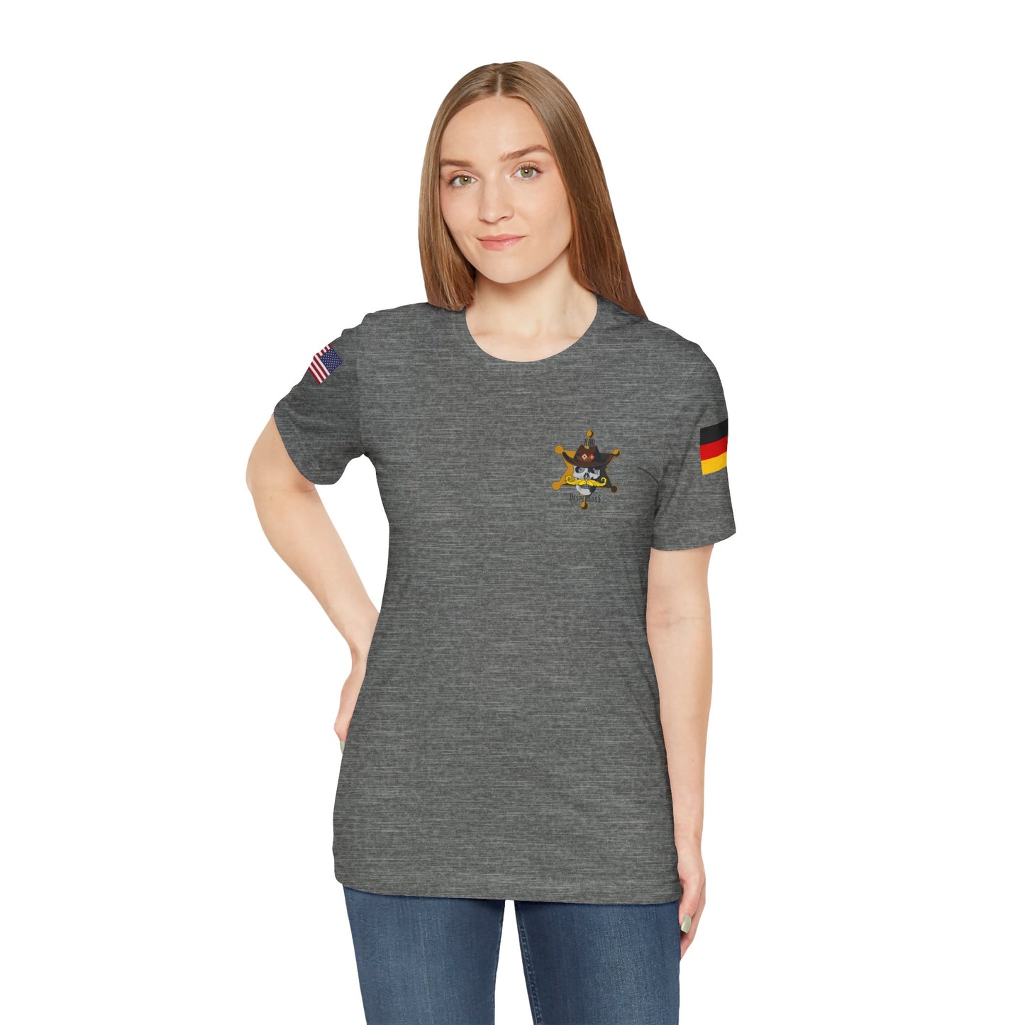 Desperados - Flag on Sleeves - Unisex Jersey Short Sleeve Tee