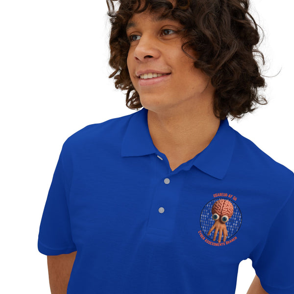 CAB Brain - Orange text - Men's Piqué Polo