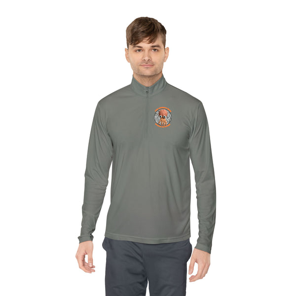 CAB Big Brains - Orange text - Unisex Quarter-Zip Pullover