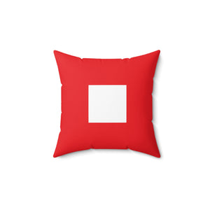 Signal Flag - White Square on Red - Spun Polyester Square Pillow