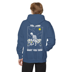 Sow Smiles - Skeleton Back - Unisex Garment-Dyed Hoodie