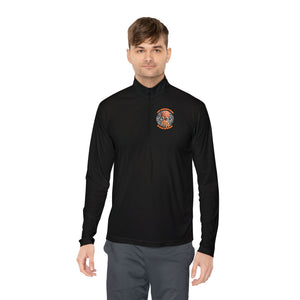 CAB Big Brains - Orange text - Unisex Quarter-Zip Pullover