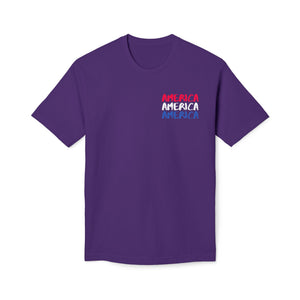 America x3 !  Unisex Midweight T-shirt, Made in USA