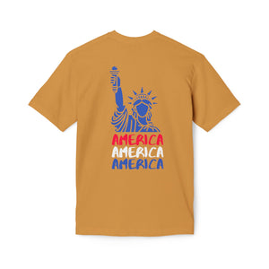 America x3 !  Unisex Midweight T-shirt, Made in USA