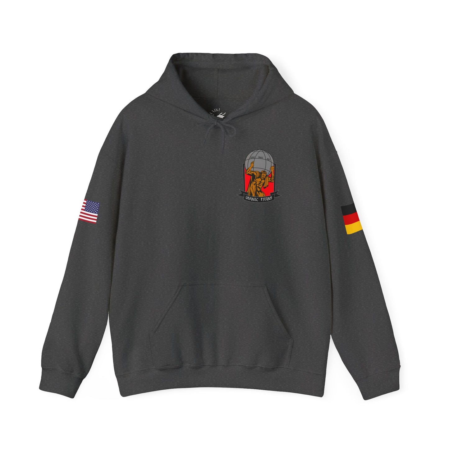 Titan 7 Call Sign -  USANEC-S - Flags on Sleeves - Unisex Heavy Blend™ Hooded Sweatshirt