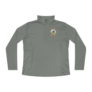 CSD Dragon - Orange text - Ladies Quarter-Zip Pullover