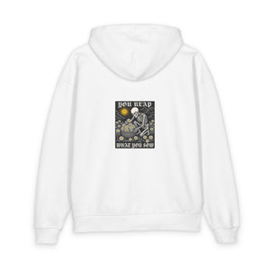 Sow Smiles! - Skeleton Back - Unisex Organic Relaxed Slammer Hoodie