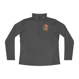 CAB Big Brains - Orange text - Ladies Quarter-Zip Pullover