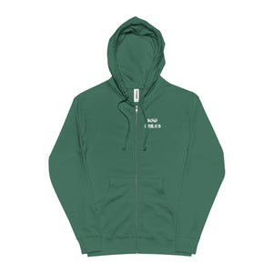 Sow Smiles! - Farmer Back - Unisex Fleece Zip Up Hoodie