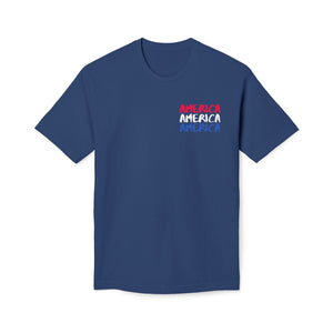 America x3 !  Unisex Midweight T-shirt, Made in USA