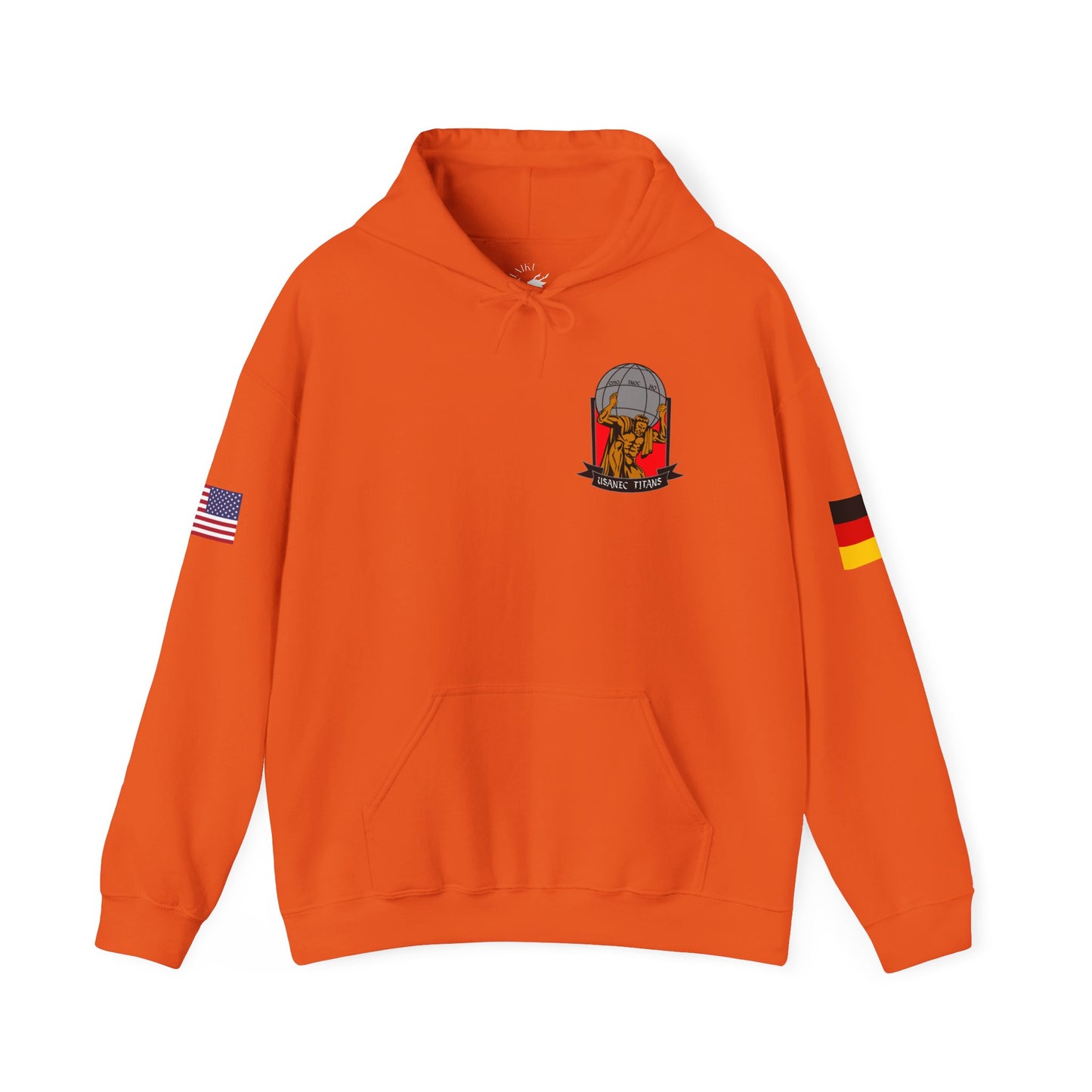 Titan 7 Call Sign -  USANEC-S - Flags on Sleeves - Unisex Heavy Blend™ Hooded Sweatshirt