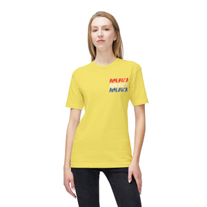 America x3 !  Unisex Midweight T-shirt, Made in USA