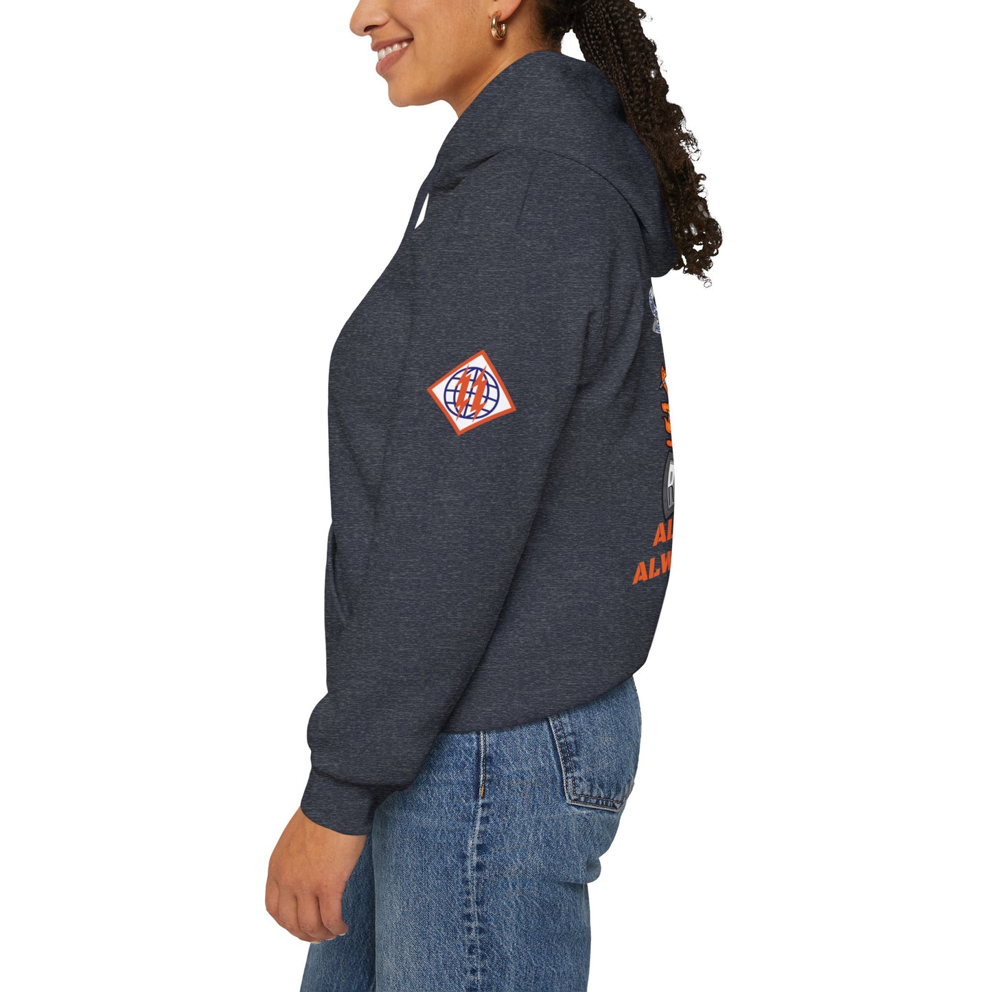 S4 - Option 2 - 102D SSB - Flags on Sleeves - Unisex Heavy Blend™ Hooded Sweatshirt