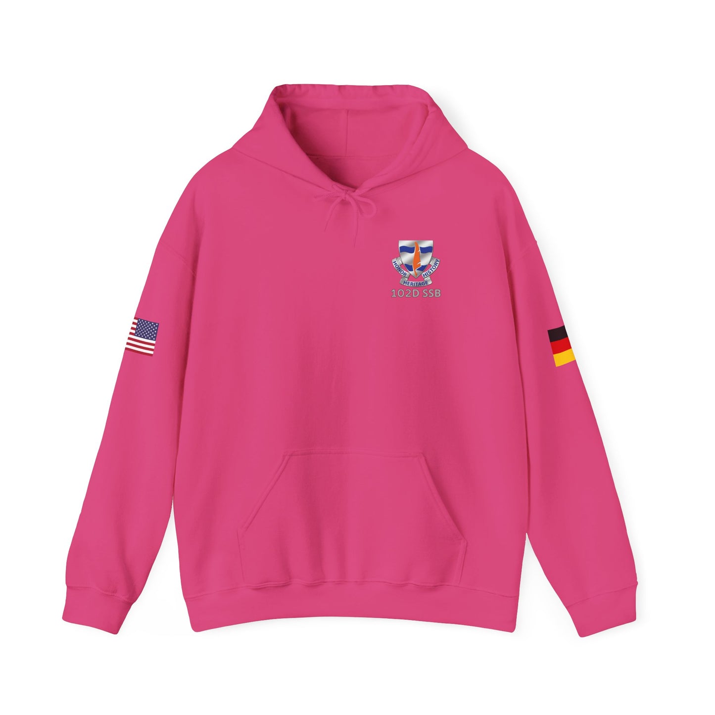 102D SSB - Flags on Sleeves - Unisex Heavy Blend™ Hooded Sweatshirt