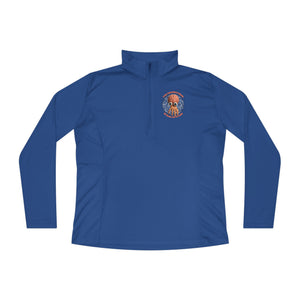 CAB Big Brains - Orange text - Ladies Quarter-Zip Pullover
