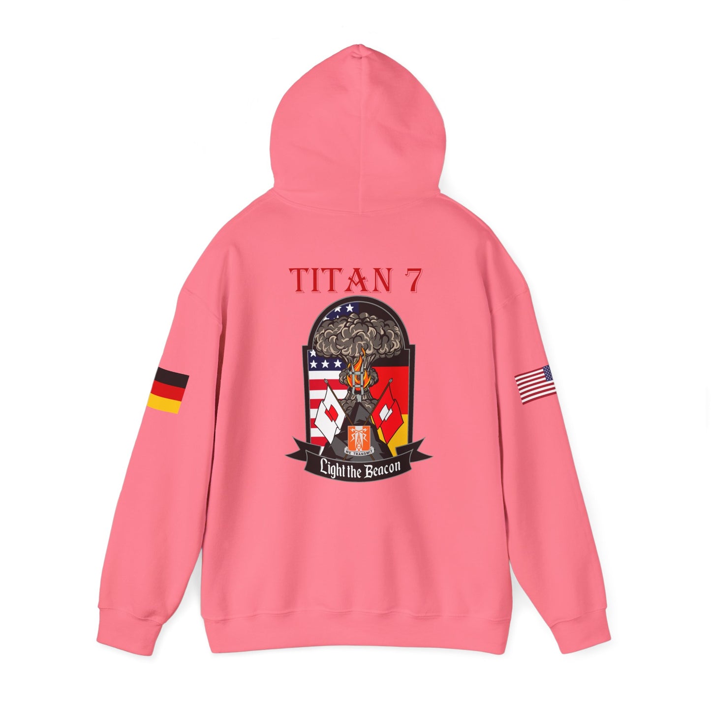 Titan 7 Call Sign -  USANEC-S - Flags on Sleeves - Unisex Heavy Blend™ Hooded Sweatshirt