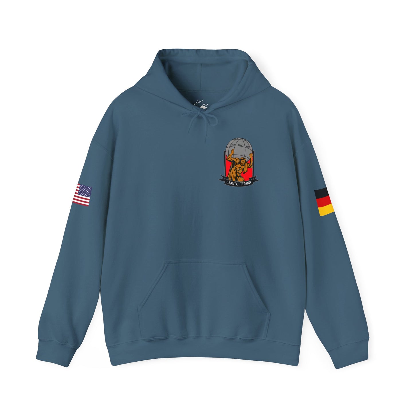 Titan 6 Call Sign -  USANEC-S - Flags on Sleeves - Unisex Heavy Blend™ Hooded Sweatshirt