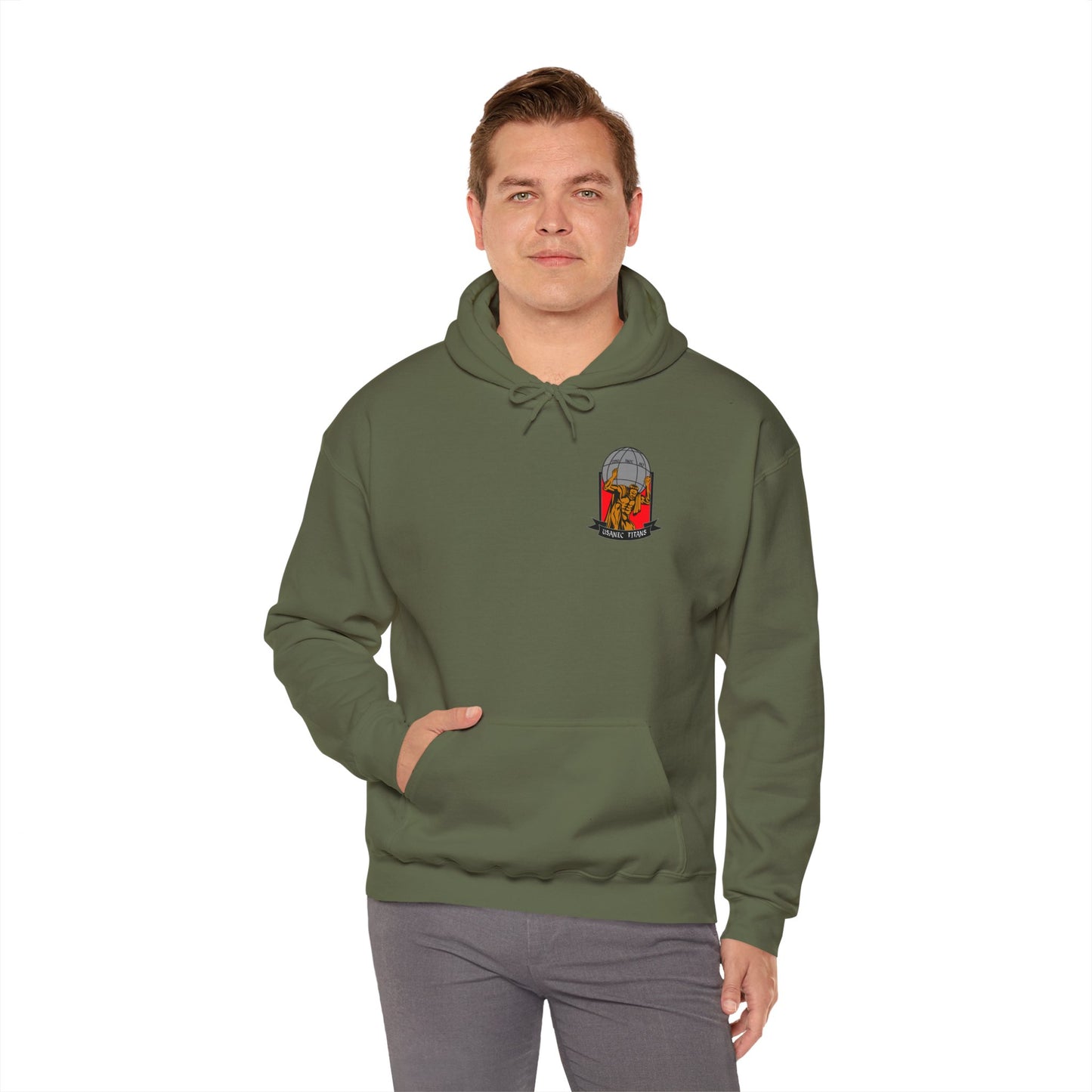 Titan 5 Call Sign - No Flags on Sleeves - USANEC-S - Unisex Heavy Blend™ Hooded Sweatshirt