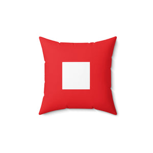 Signal Flag - White Square on Red - Spun Polyester Square Pillow