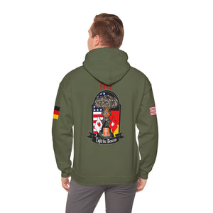 HQ Call Sign -  USANEC-S - Flags on Sleeves - Unisex Heavy Blend™ Hooded Sweatshirt