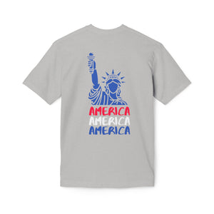 America x3 !  Unisex Midweight T-shirt, Made in USA