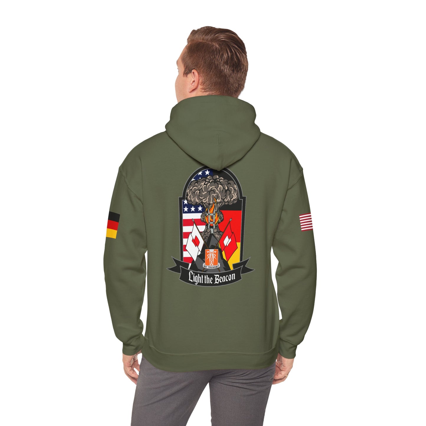 USANEC-S - Flags on Sleeves - Unisex Heavy Blend™ Hooded Sweatshirt