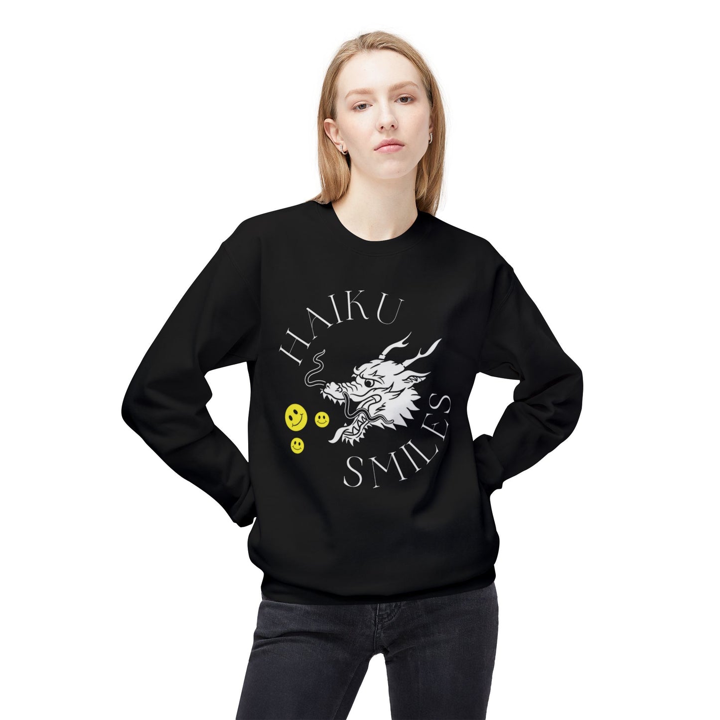 Haiku Smiles - Unisex Midweight Softstyle Fleece Crewneck Sweatshirt