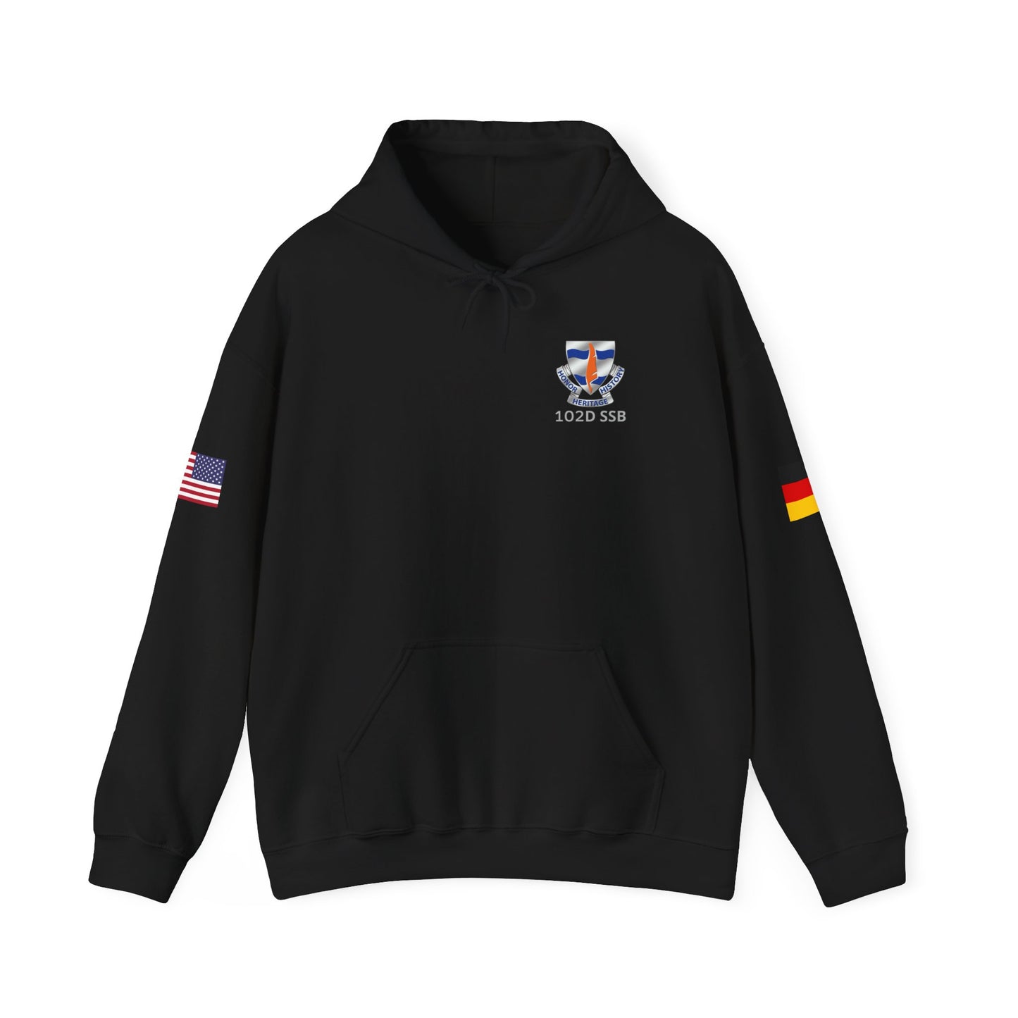 102D SSB - Flags on Sleeves - Unisex Heavy Blend™ Hooded Sweatshirt