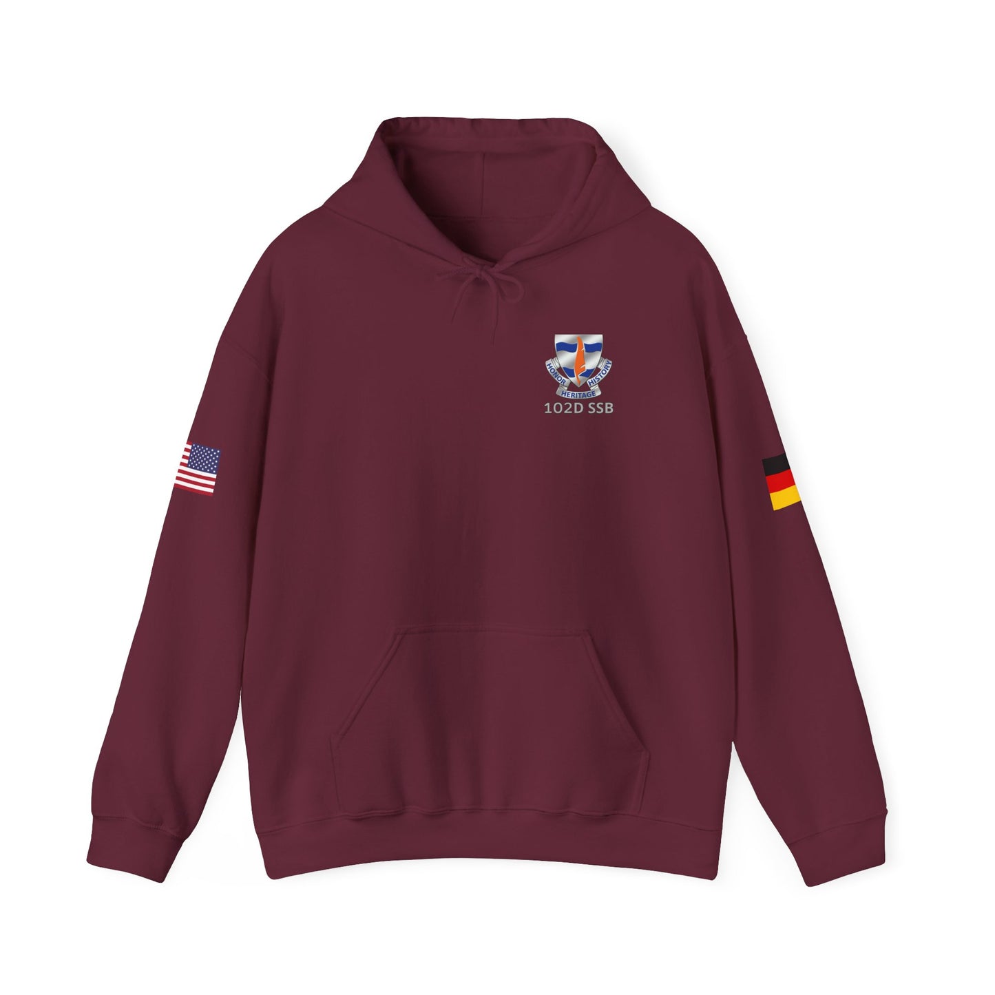 102D SSB - Flags on Sleeves - Unisex Heavy Blend™ Hooded Sweatshirt