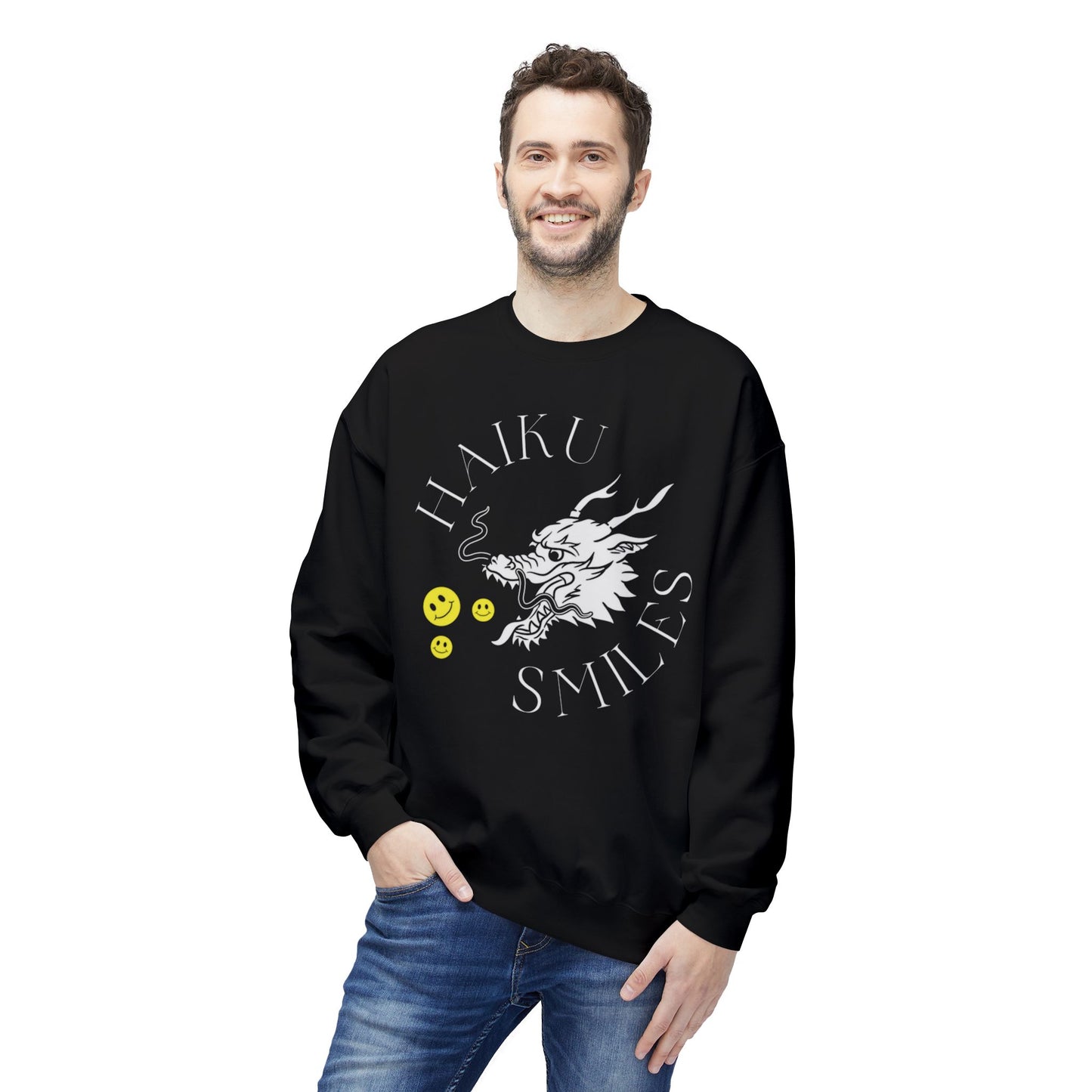 Haiku Smiles - Unisex Midweight Softstyle Fleece Crewneck Sweatshirt