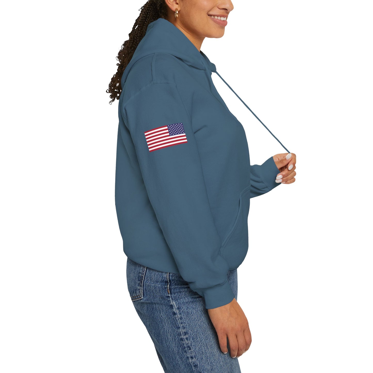 S4 - Option 2 - 102D SSB - Flags on Sleeves - Unisex Heavy Blend™ Hooded Sweatshirt