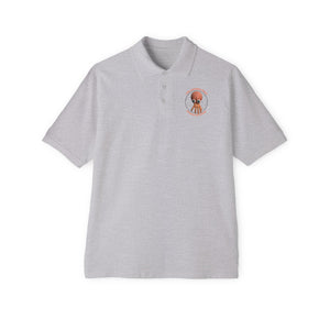 CAB Big Brains - Orange text - Men's Piqué Polo