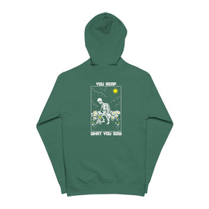 Sow Smiles! - Skeleton Back - Unisex Fleece Zip Up Hoodie
