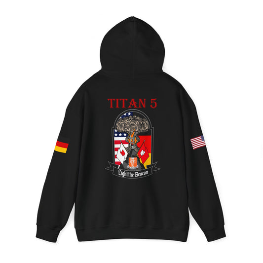 Titan 5 Call Sign -  USANEC-S - Flags on Sleeves - Unisex Heavy Blend™ Hooded Sweatshirt