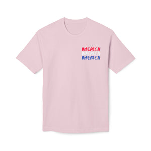 America x3 !  Unisex Midweight T-shirt, Made in USA