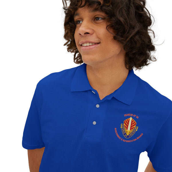 AAB Sword - Orange text - Men's Piqué Polo