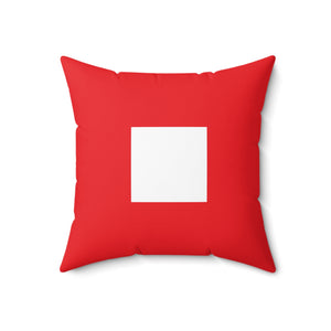 Signal Flag - White Square on Red - Spun Polyester Square Pillow