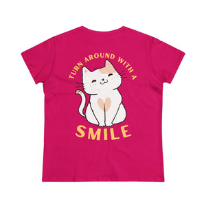 Turn Around With A Smile - Women's Midweight Cotton Tee