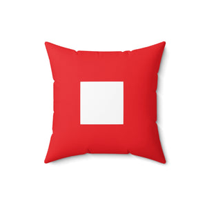 Signal Flag - White Square on Red - Spun Polyester Square Pillow