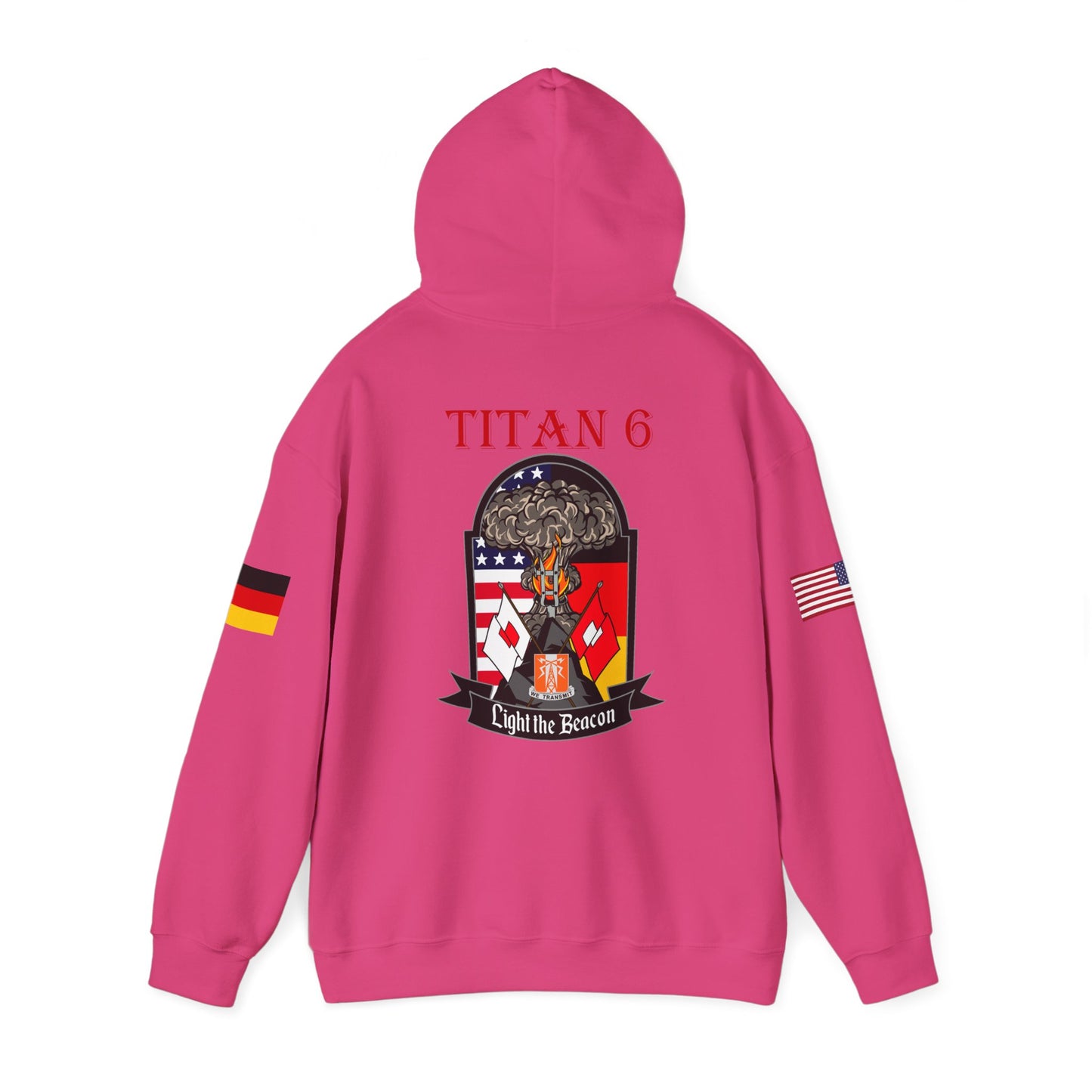 Titan 6 Call Sign -  USANEC-S - Flags on Sleeves - Unisex Heavy Blend™ Hooded Sweatshirt