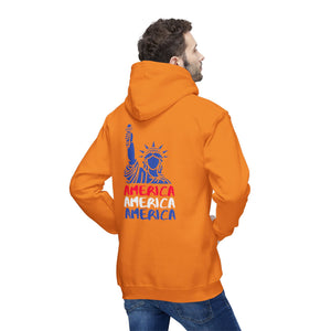 America x 3 - Unisex Hooded Sweatshirt, Made in USA