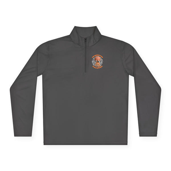 CAB Big Brains - Orange text - Unisex Quarter-Zip Pullover
