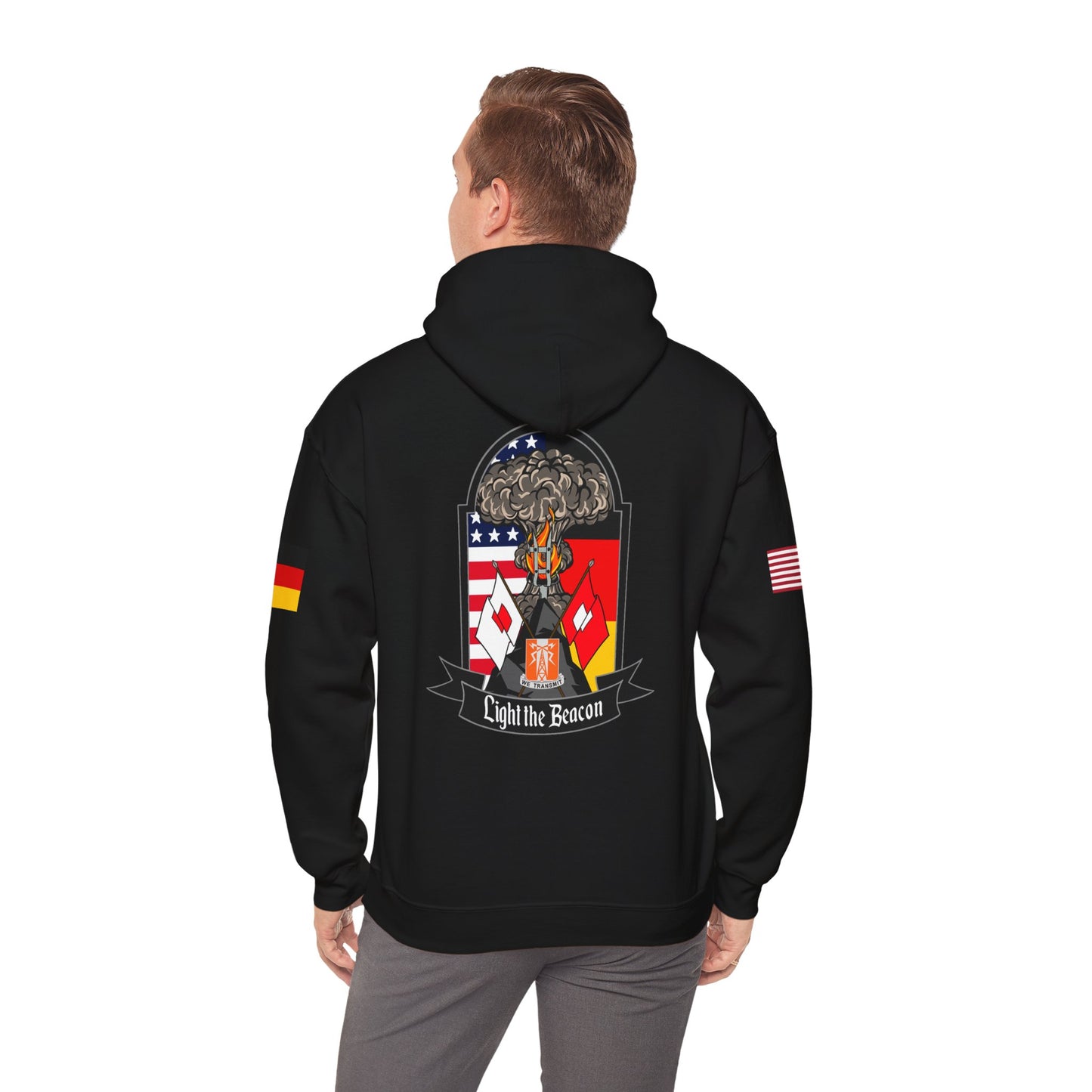 USANEC-S - Flags on Sleeves - Unisex Heavy Blend™ Hooded Sweatshirt